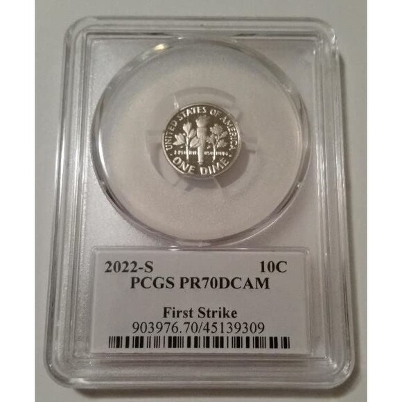 2022 S Clad Roosevelt Dime Proof PR70 DCAM PCGS First Strike Cleveland Arrows - Picture 2 of 2